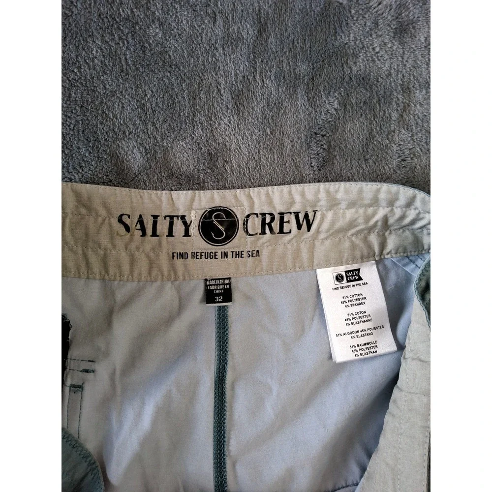 Salty Crew Mens Board Shorts Size 32 Tiger Camo Colorblock Blue Grey Swim Trunks